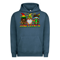 Pigment Midnight Navy June Teenth Gnomes Urban Hoodie - CowhideDigitalArt