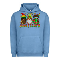 Pigment Pebble Blue June Teenth Gnomes Urban Hoodie - CowhideDigitalArt