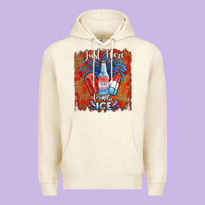 Just Here For The Ice Premium Hoodie Designed By Jahusdesignshop