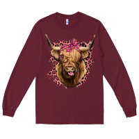 Burgundy Highland cow Long Sleeve Tee - Bettercallsaul