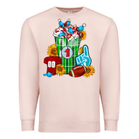 Pale Pink Football Frappe Premium Sweatshirt - FaDigitalArtStudio