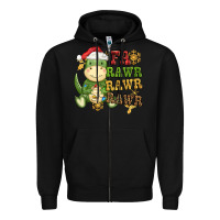 Black watercolor t rex fa rawr rawr rawr christmas Zipper Hoodie - CowGirlArtShop