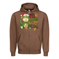 Chestnut watercolor t rex fa rawr rawr rawr christmas Zipper Hoodie - CowGirlArtShop