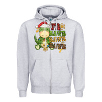 Heather Grey watercolor t rex fa rawr rawr rawr christmas Zipper Hoodie - CowGirlArtShop