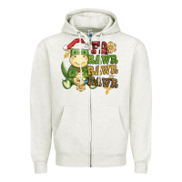 Oatmeal Heather watercolor t rex fa rawr rawr rawr christmas Zipper Hoodie - CowGirlArtShop