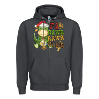 Smoke watercolor t rex fa rawr rawr rawr christmas Zipper Hoodie - CowGirlArtShop