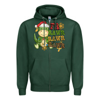 Sports Green watercolor t rex fa rawr rawr rawr christmas Zipper Hoodie - CowGirlArtShop