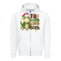 White watercolor t rex fa rawr rawr rawr christmas Zipper Hoodie - CowGirlArtShop