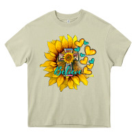 Mossy western sunflower  cross believe Heavy Core Tee - BarkalooDesign