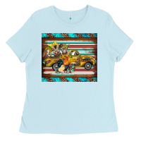 Baby Blue western truck farm animals serape leopard turquoise's Ladies Tee - BarkalooDesign