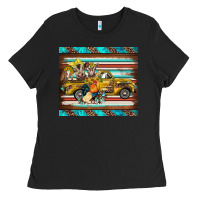 Western Truck Farm Animals Serape Leopard Turquoise's Ladies Tee | Teevron