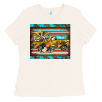Bone western truck farm animals serape leopard turquoise's Ladies Tee - BarkalooDesign
