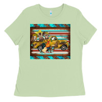 Matcha western truck farm animals serape leopard turquoise's Ladies Tee - BarkalooDesign