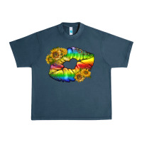 Midnight Navy Lgbtq Pride Rainbow Lips Urban Heavy Tee - BundleAndBundleShop