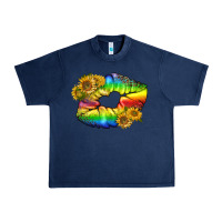 Navy Lgbtq Pride Rainbow Lips Urban Heavy Tee - BundleAndBundleShop
