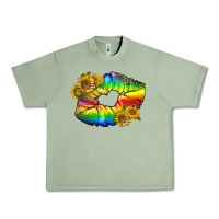 Oil Green Lgbtq Pride Rainbow Lips Urban Heavy Tee - BundleAndBundleShop