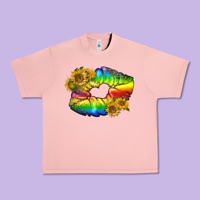 Lgbtq Pride Rainbow Lips Urban Heavy Tee Designed By Bundleandbundleshop