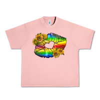 Salmon Lgbtq Pride Rainbow Lips Urban Heavy Tee - BundleAndBundleShop