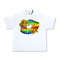 White Lgbtq Pride Rainbow Lips Urban Heavy Tee - BundleAndBundleShop