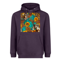 Plum western horse and sunflower seamless pattern Heavyweight Hoodie - FaDigitalArtStudio