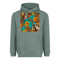 Sage western horse and sunflower seamless pattern Heavyweight Hoodie - FaDigitalArtStudio