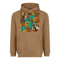 Toasted Coconut western horse and sunflower seamless pattern Heavyweight Hoodie - FaDigitalArtStudio