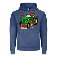 Vintage Denim farm tractor christmas Vintage Hoodie - MaliasSmallBusiness