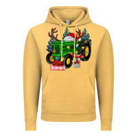 Vintage Mustard farm tractor christmas Vintage Hoodie - MaliasSmallBusiness