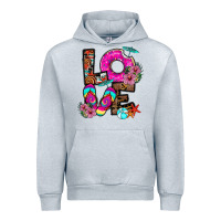 Heather Grey Love Summer Urban Hoodie - CowhideDigitalArt