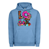 Pigment Pebble Blue Love Summer Urban Hoodie - CowhideDigitalArt
