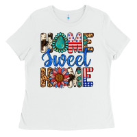White Home Sweet Home Ladies Tee - LillyAllenDesigns