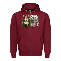 Burgundy the elf omg santa Zipper Hoodie - CowGirlArtShop