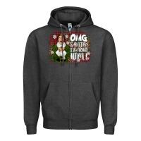 Charcoal Heather the elf omg santa Zipper Hoodie - CowGirlArtShop