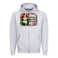 Heather Grey the elf omg santa Zipper Hoodie - CowGirlArtShop