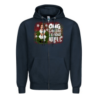 Navy the elf omg santa Zipper Hoodie - CowGirlArtShop