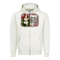 Oatmeal Heather the elf omg santa Zipper Hoodie - CowGirlArtShop