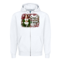 White the elf omg santa Zipper Hoodie - CowGirlArtShop