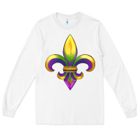 White mardi gras Long Sleeve Tee - RanaPortraitStore