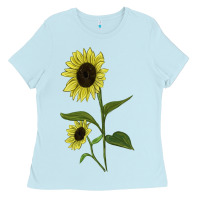 Baby Blue Buttercream Sunflower Ladies Tee - LillyAllenDesigns