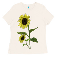 Bone Buttercream Sunflower Ladies Tee - LillyAllenDesigns