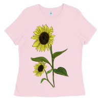 Bubblegum Pink Buttercream Sunflower Ladies Tee - LillyAllenDesigns
