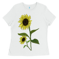 White Buttercream Sunflower Ladies Tee - LillyAllenDesigns