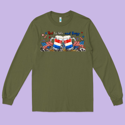 Red White And Boozy Libbey Glass Long Sleeve Tee Designed By Ranaportraitstore