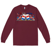 Burgundy red white and boozy libbey glass Long Sleeve Tee - RanaPortraitStore