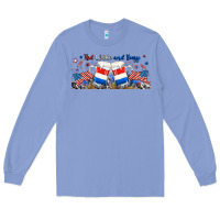 Colony Blue red white and boozy libbey glass Long Sleeve Tee - RanaPortraitStore