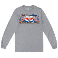 Heather Grey red white and boozy libbey glass Long Sleeve Tee - RanaPortraitStore