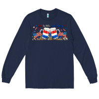 Navy red white and boozy libbey glass Long Sleeve Tee - RanaPortraitStore