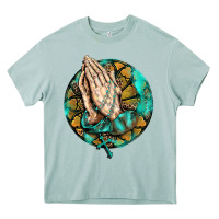 Arona western praying hands prayer rosary  faith cross Heavy Core Tee - BarkalooDesign