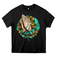 Black western praying hands prayer rosary  faith cross Heavy Core Tee - BarkalooDesign