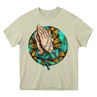 Mossy western praying hands prayer rosary  faith cross Heavy Core Tee - BarkalooDesign